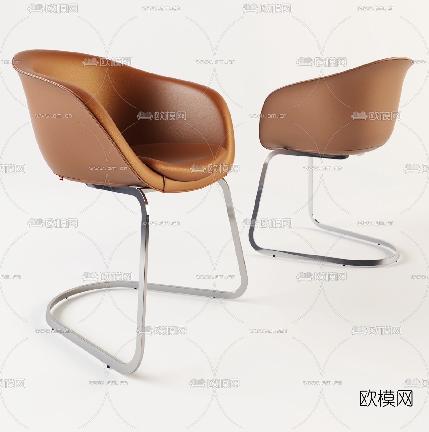 现代皮革单椅3d模型