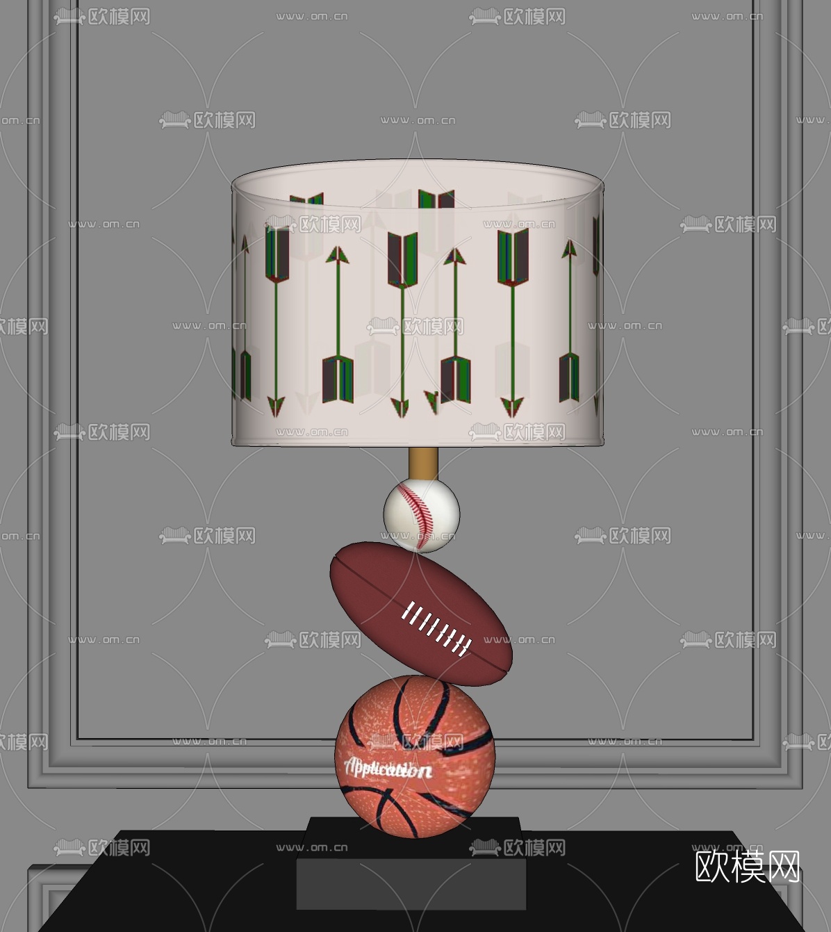 现代儿童台灯su模型下载