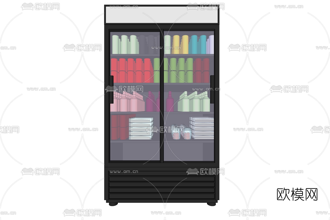 现代超市冰柜免费su模型下载