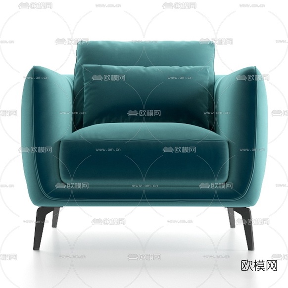现代布艺单人沙发3d模型下载(渲染图2)