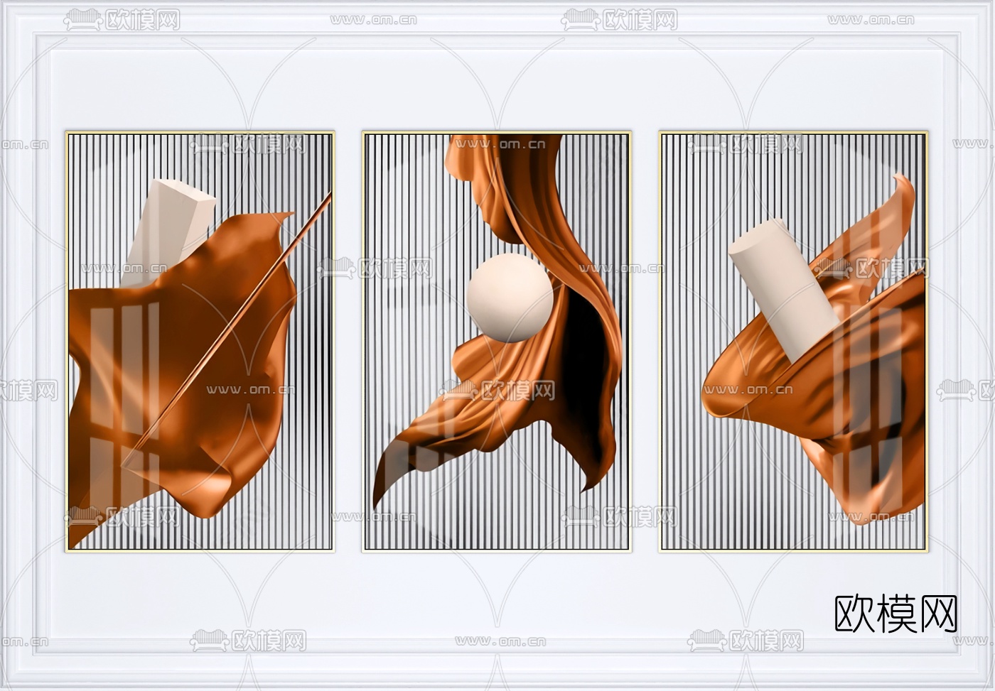 现代抽象挂画3d模型