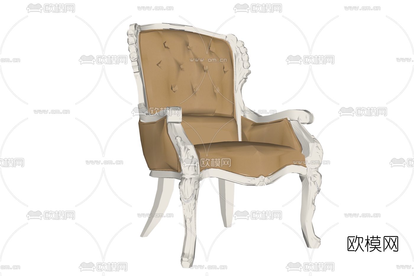 欧式布艺休闲椅免费su模型下载