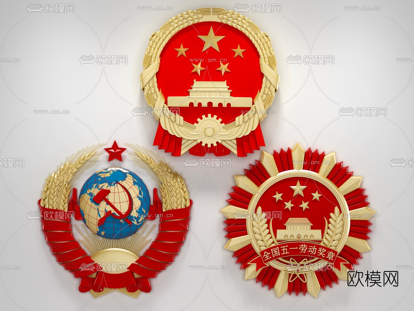 现代中国国徽勋章3d模型