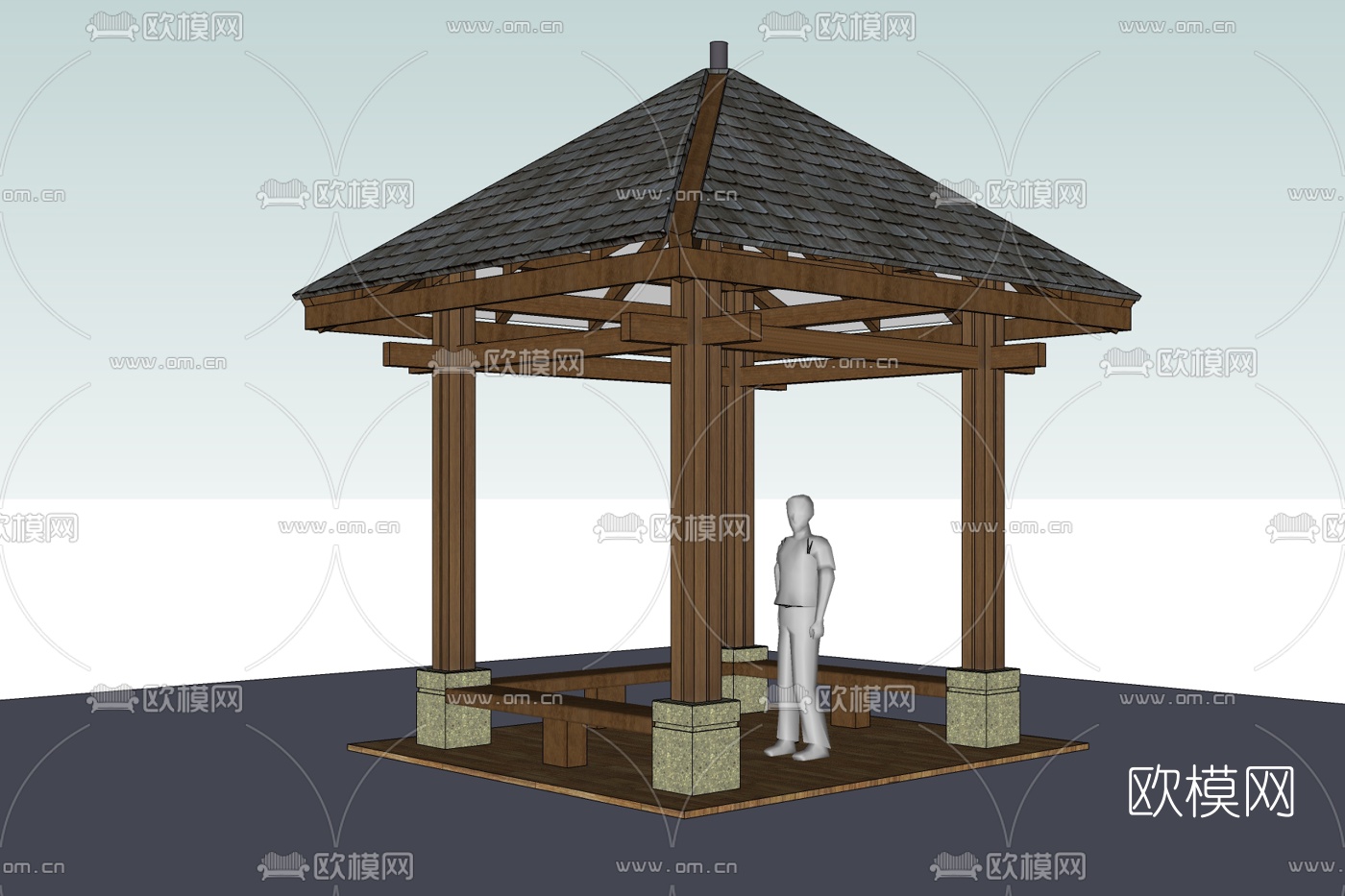 东南亚凉亭免费su模型下载