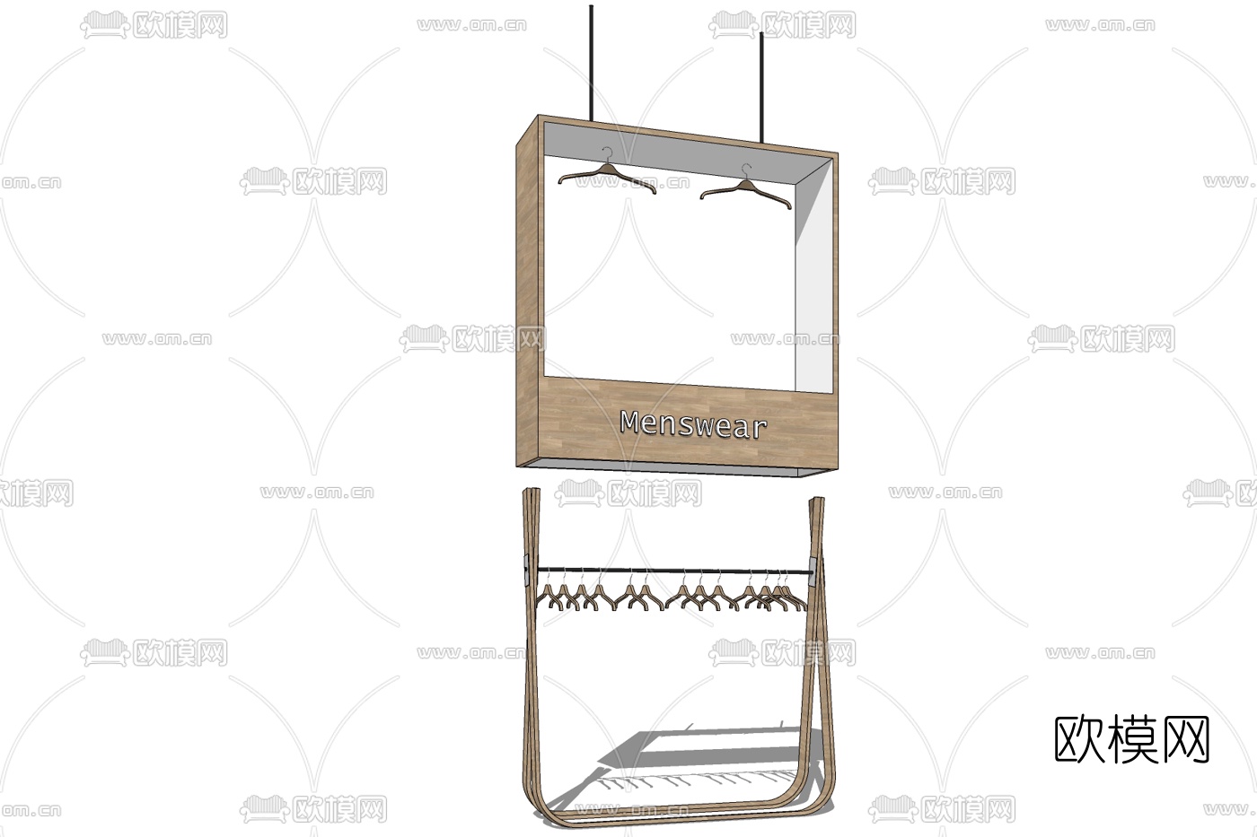 北欧展示架免费su模型下载