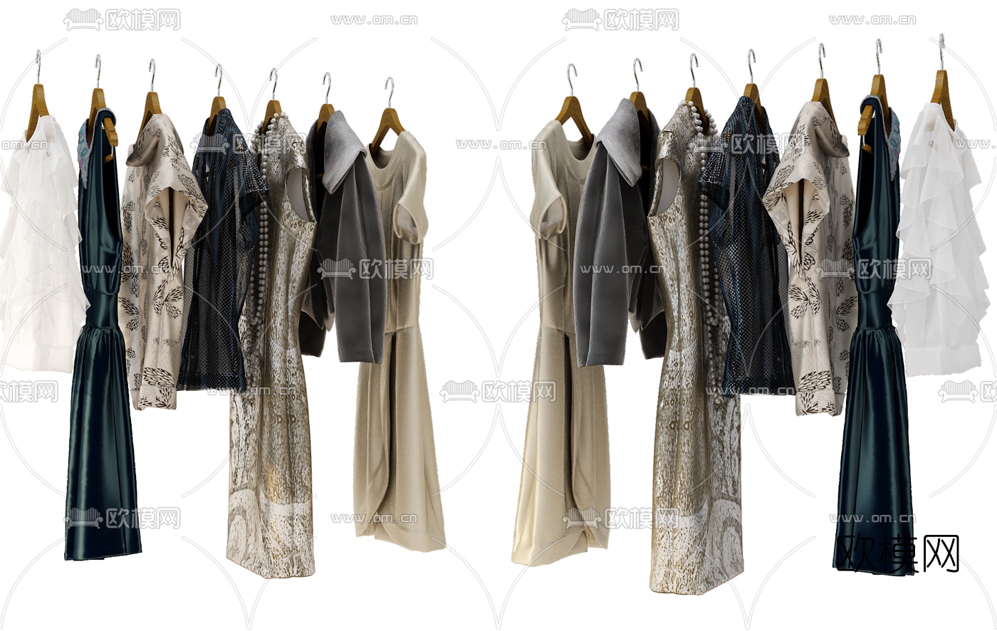 现代服饰组合3d模型