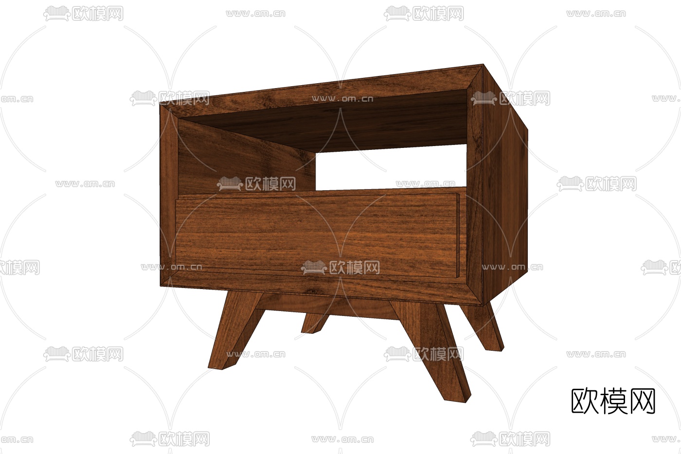 新中式床头柜免费su模型下载