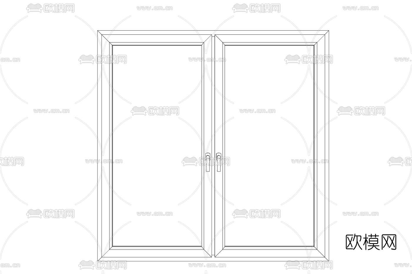 现代玻璃窗户免费su模型