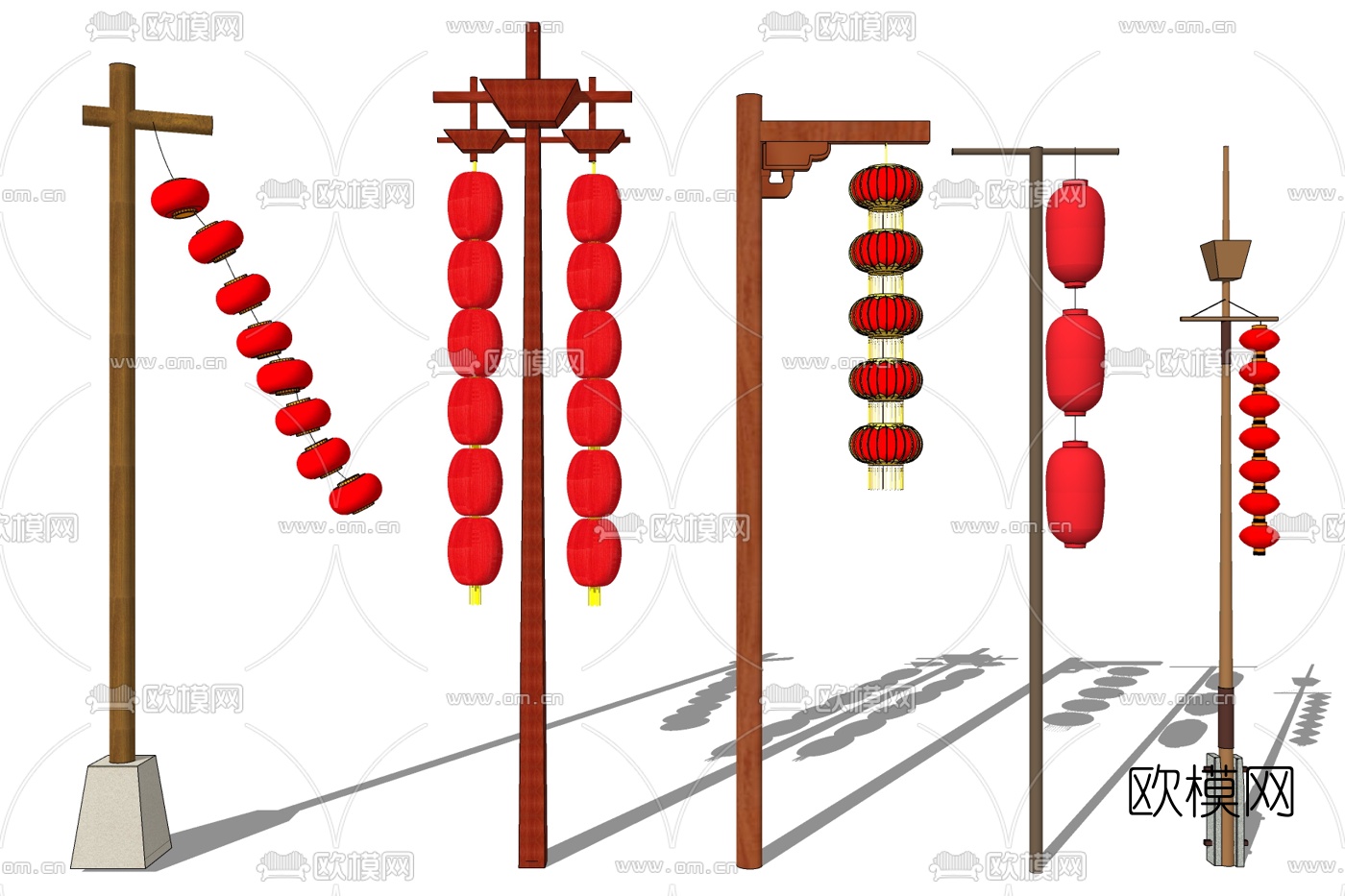 中式路灯免费su模型下载