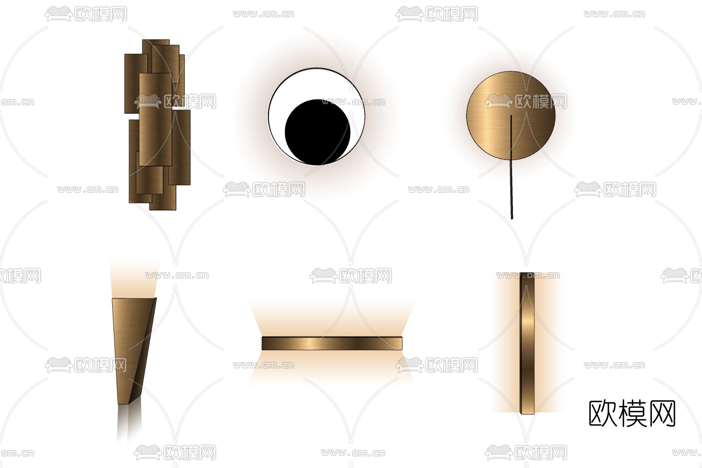 现代金属壁灯组合免费su模型下载