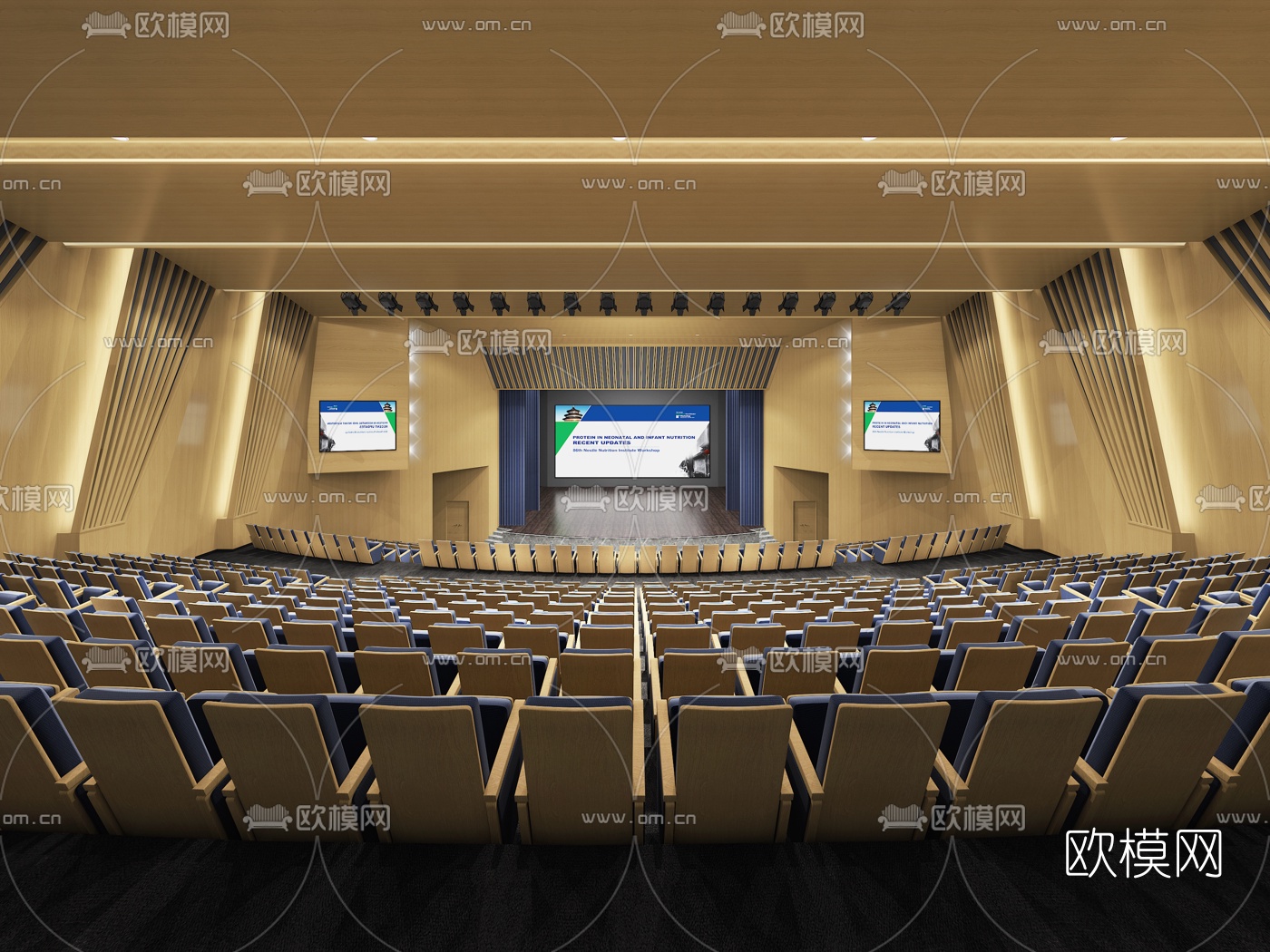 现代大会议室礼堂剧院3d模型