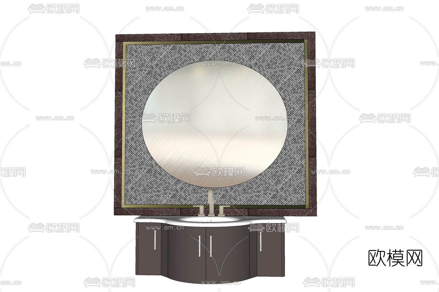 后现代洗手台盆免费su模型下载