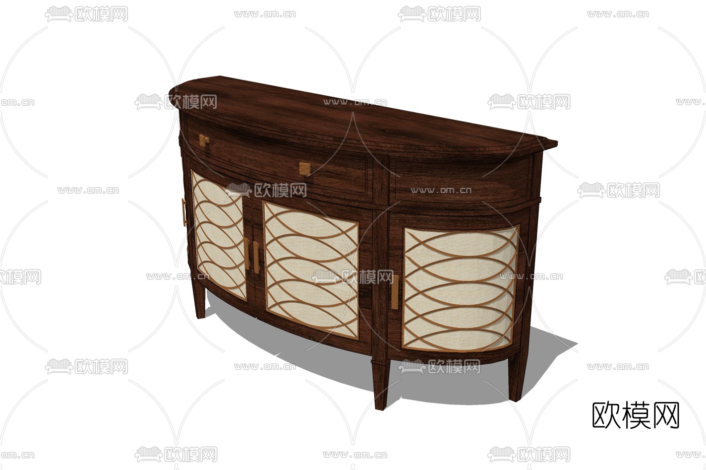 欧式边柜免费su模型下载