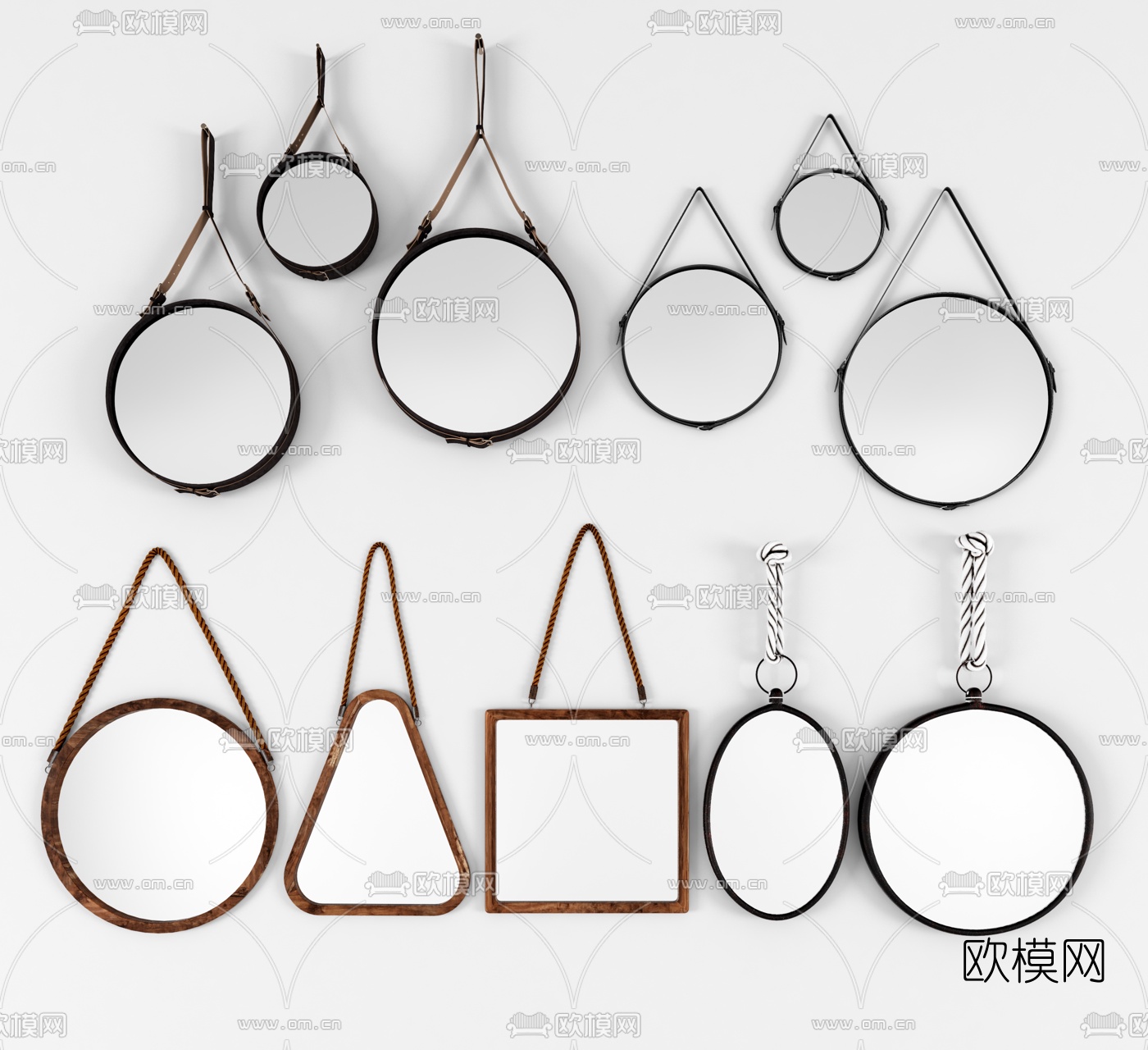 现代壁挂式镜子3d模型下载