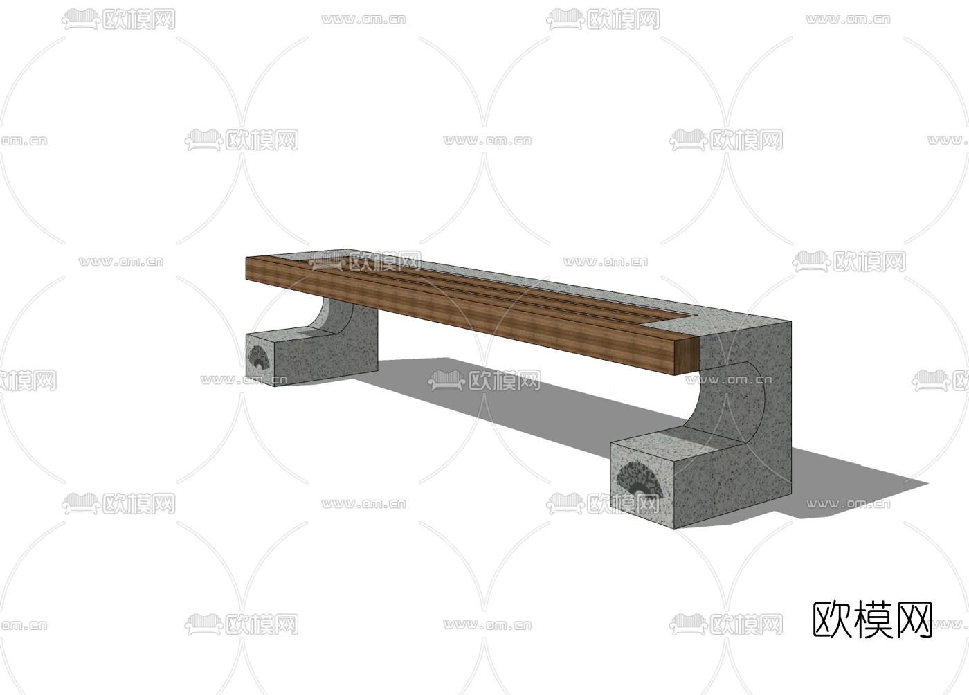 现代长椅免费su模型下载