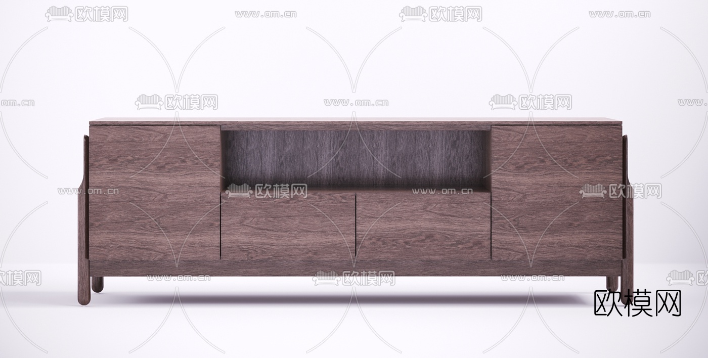 现代实木电视柜3d模型