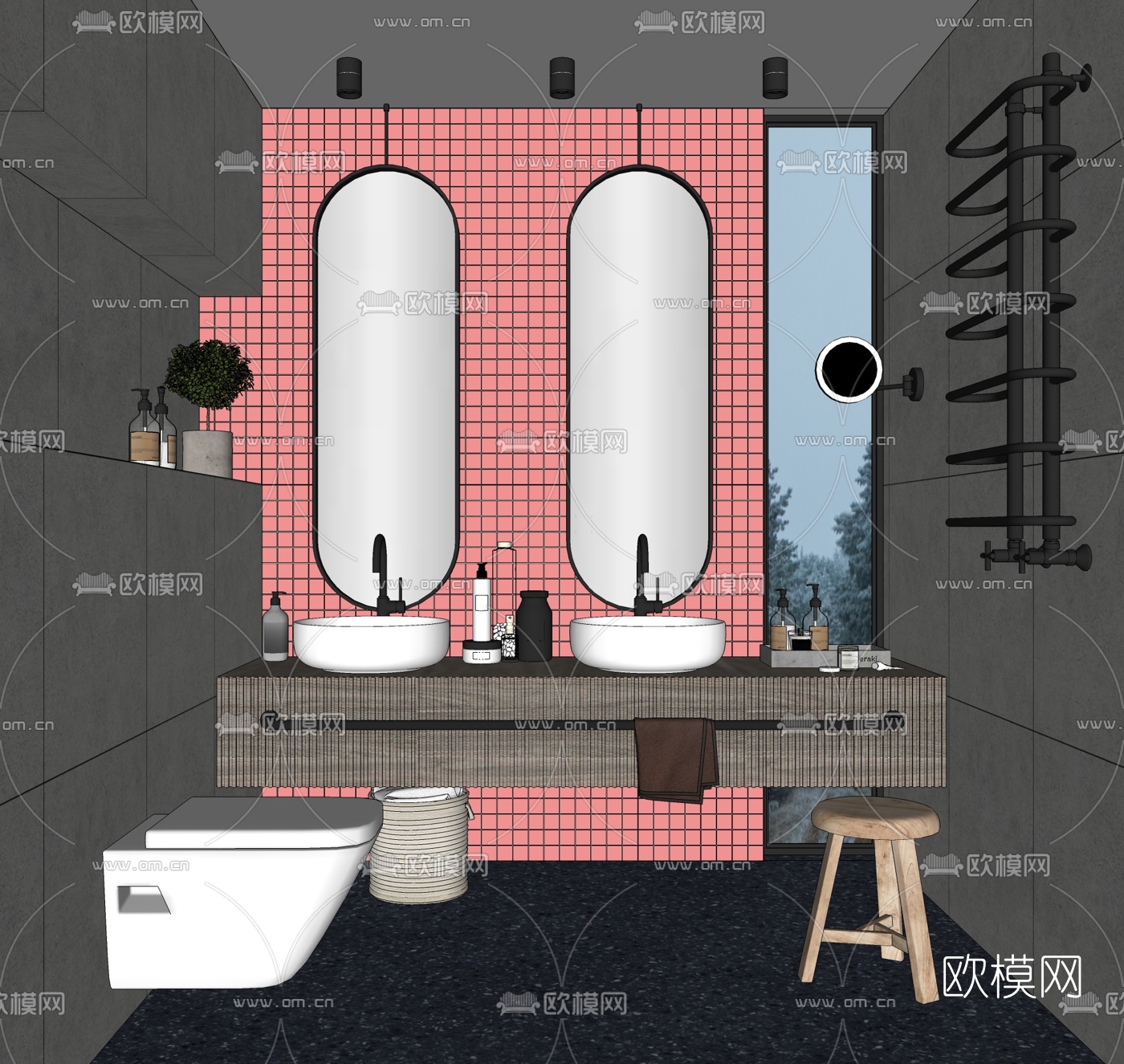北欧卫生间su模型下载