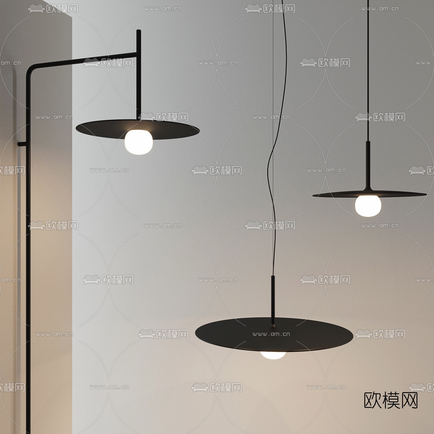 现代吊灯壁灯3d模型