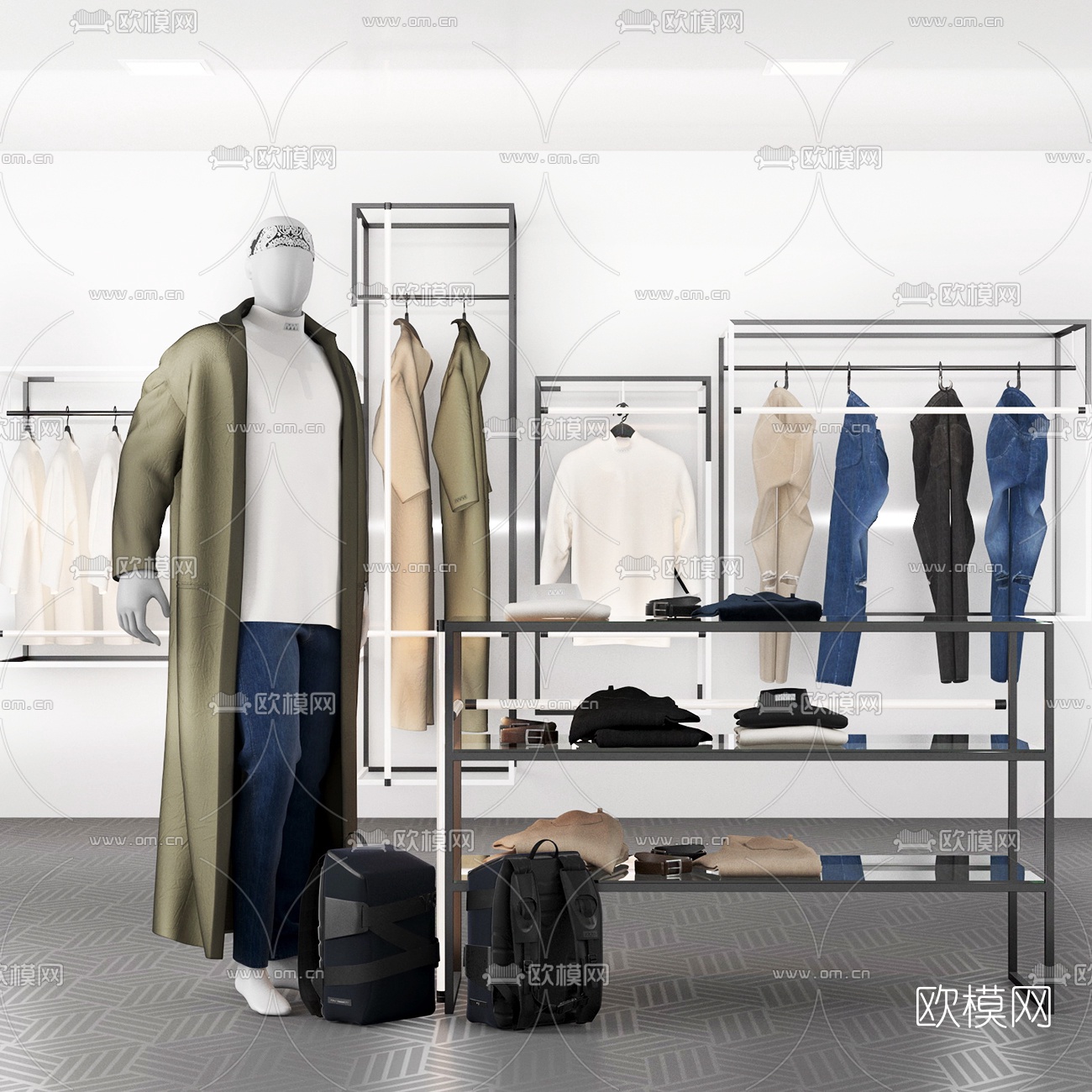现代男士服装3d模型下载