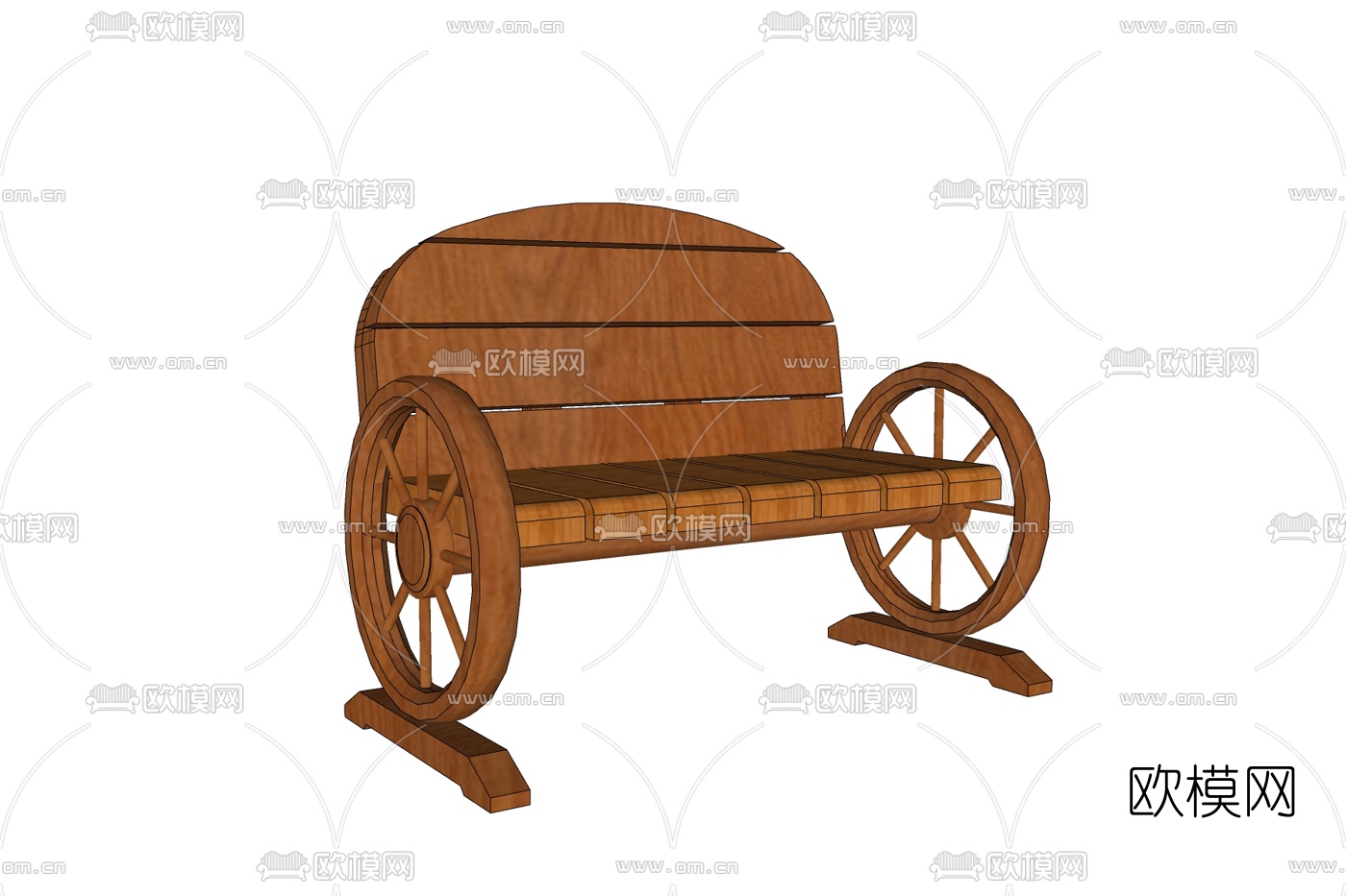 现代轮车户外椅免费su模型下载