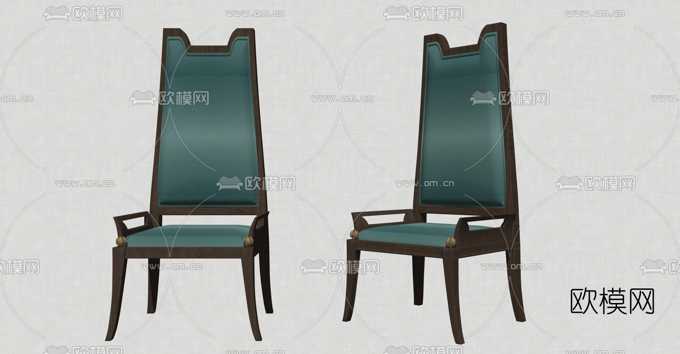 新中式单椅组合su模型下载（渲染图3）