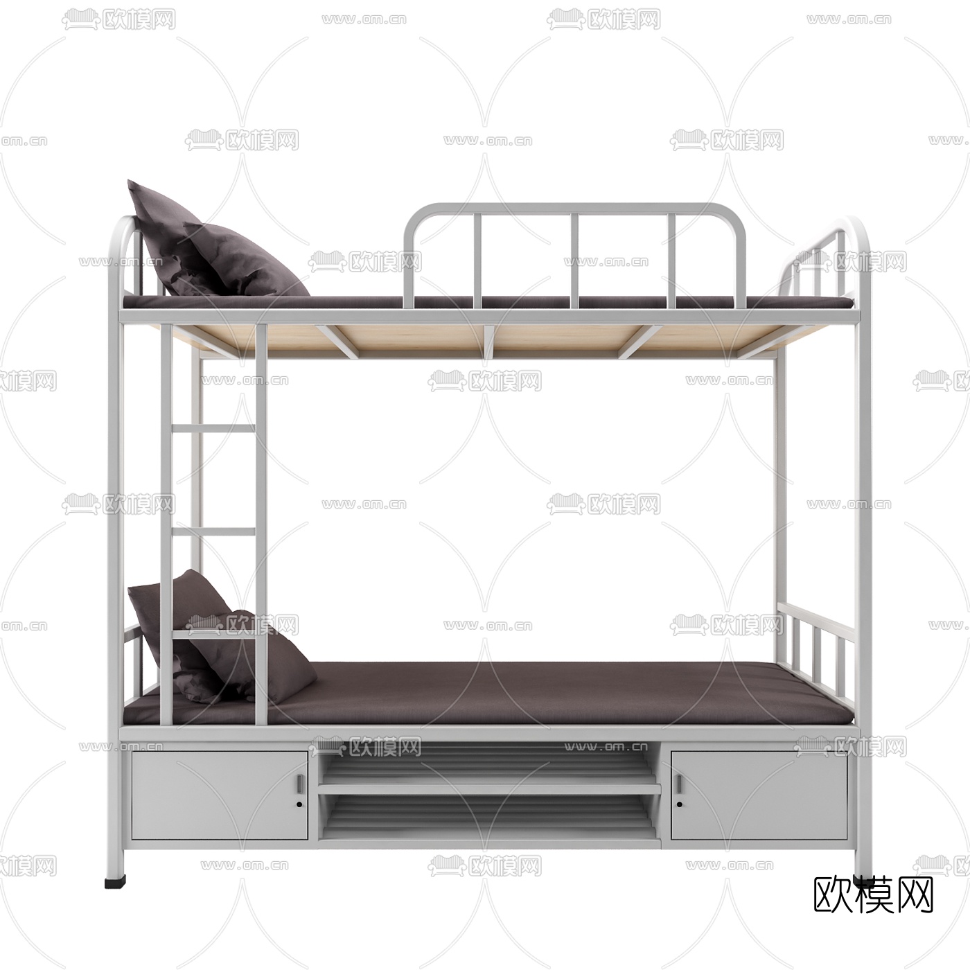 现代上下铺双层床3d模型下载（渲染图1）