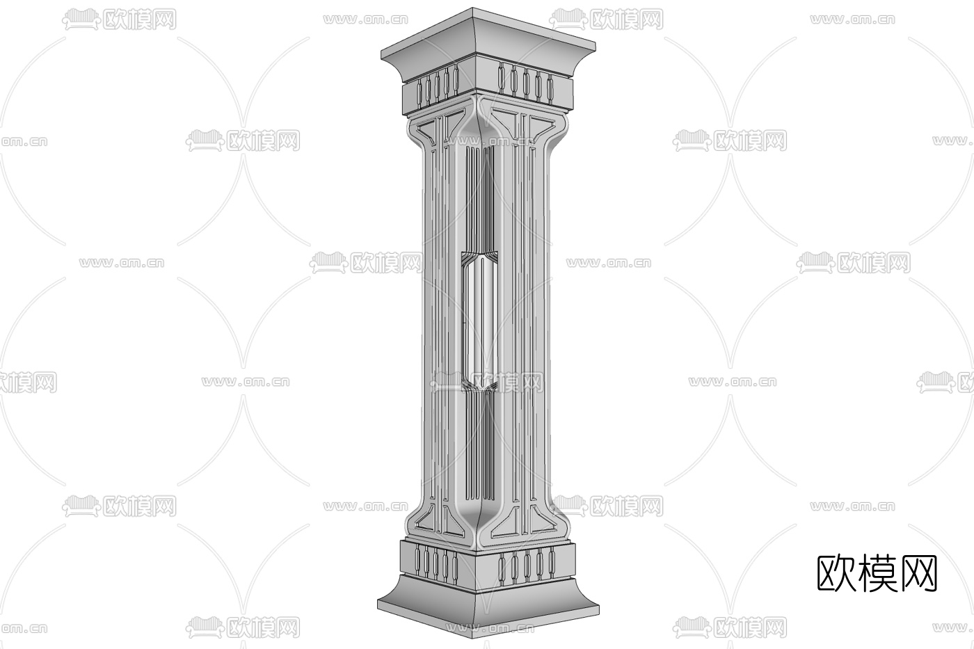 欧式石膏罗马柱免费su模型下载