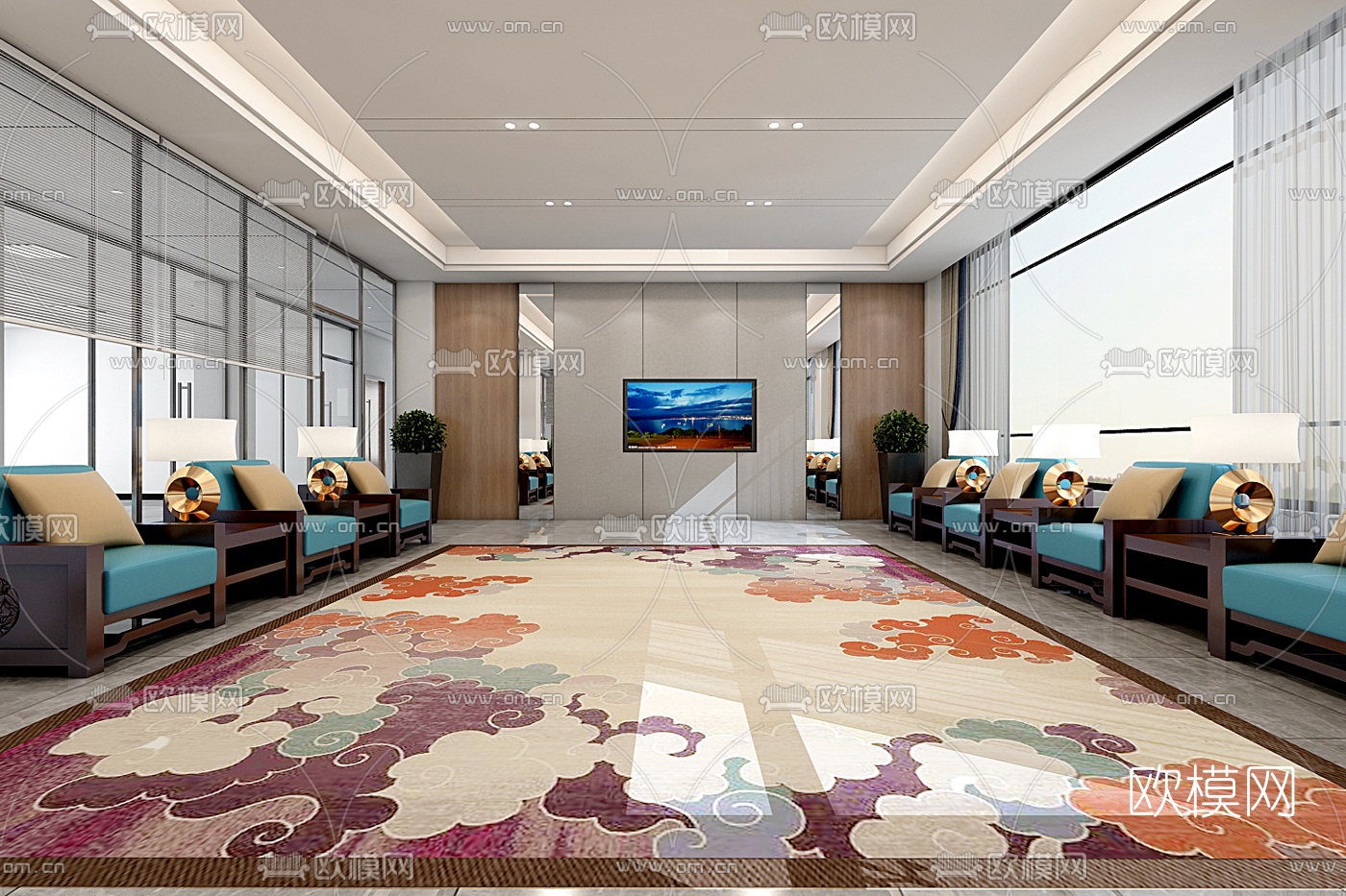 现代办公室免费3d模型下载（渲染图5）