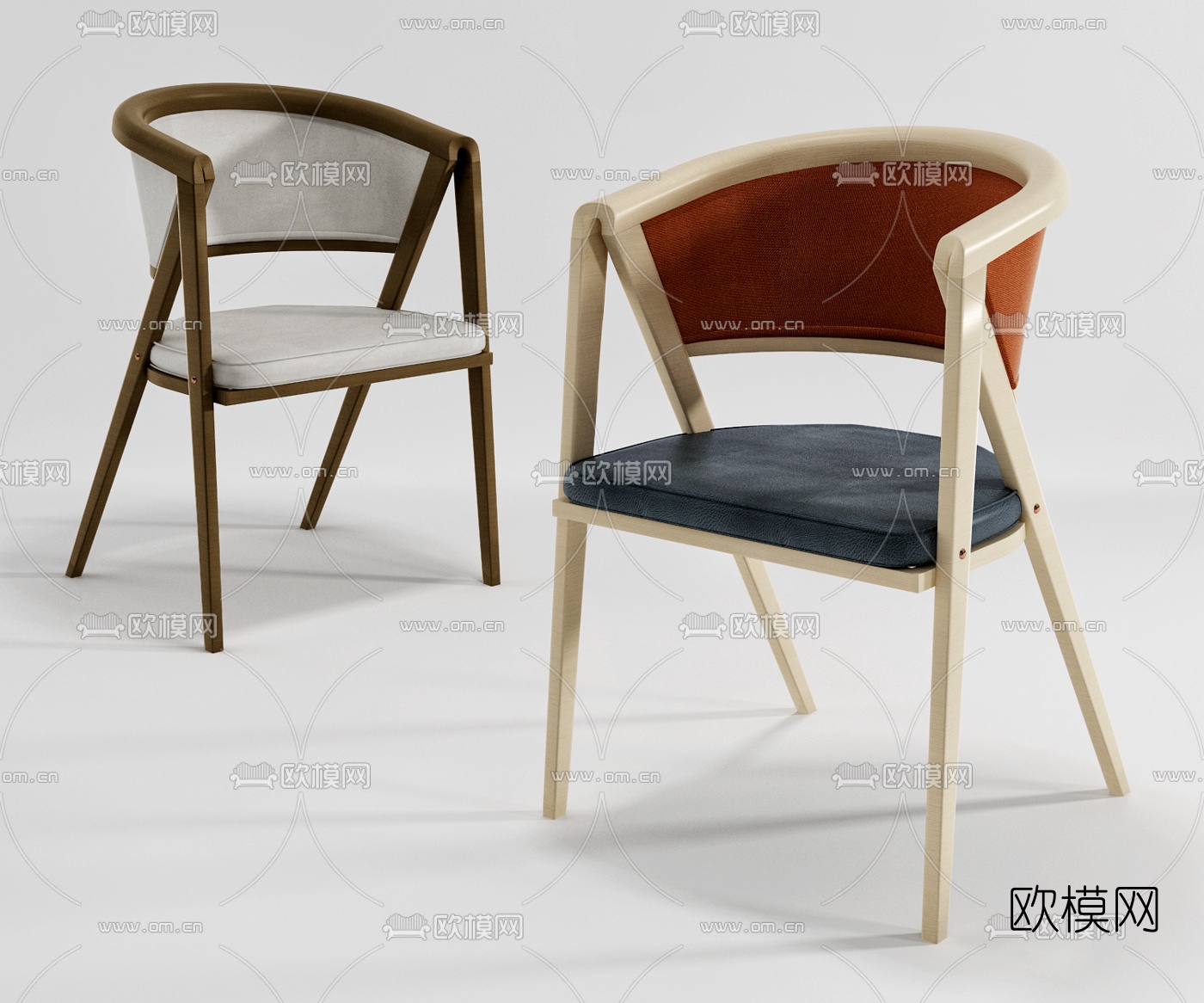 现代布艺单椅3d模型下载