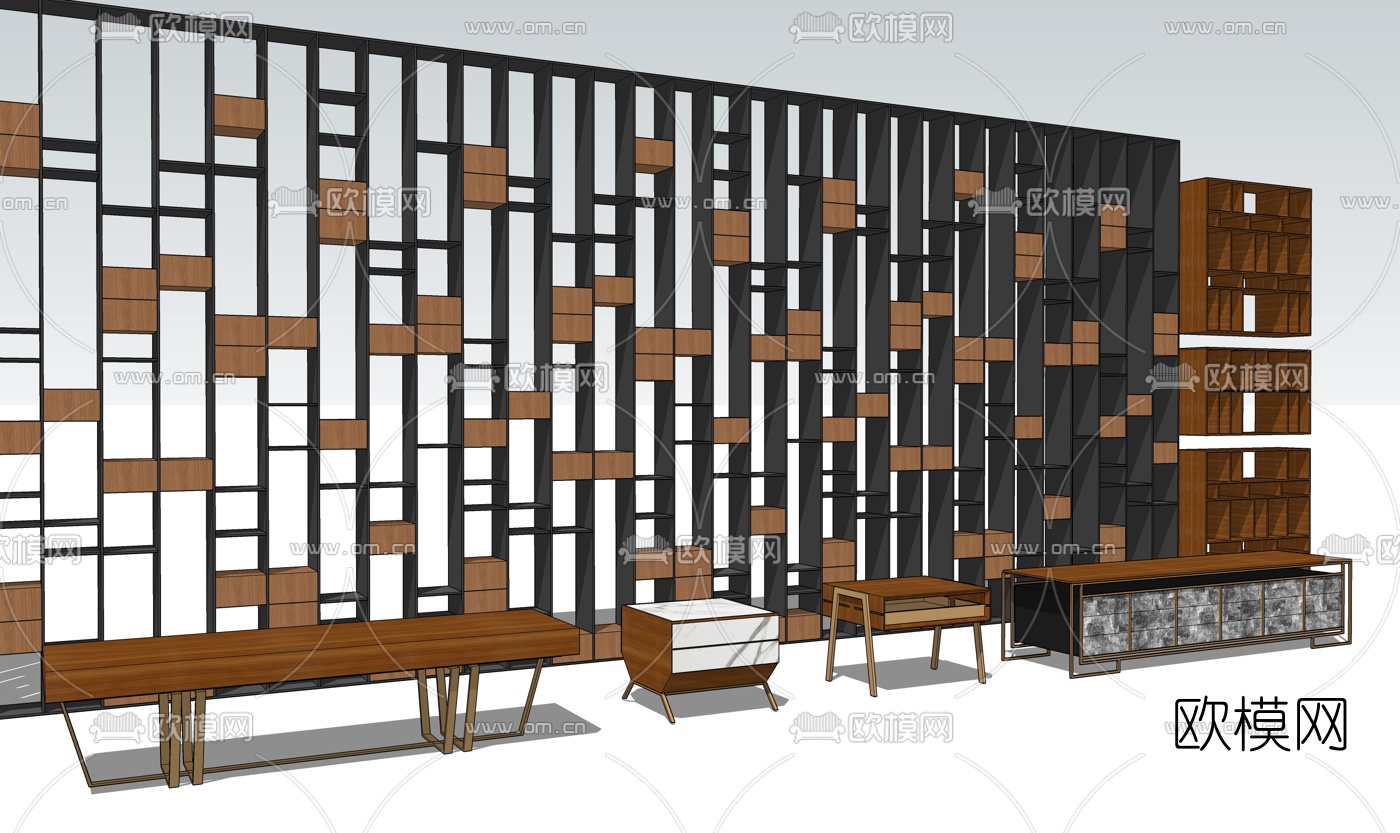 现代展柜货架su模型下载（渲染图4）