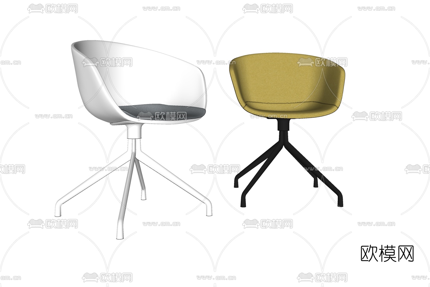 现代休闲椅免费su模型下载