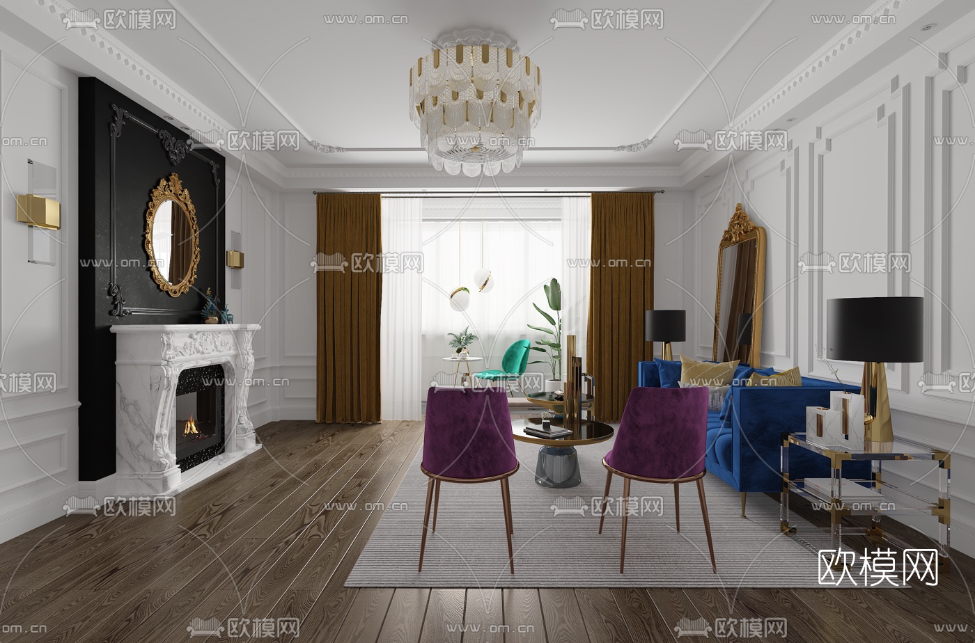 后现代客厅3d模型