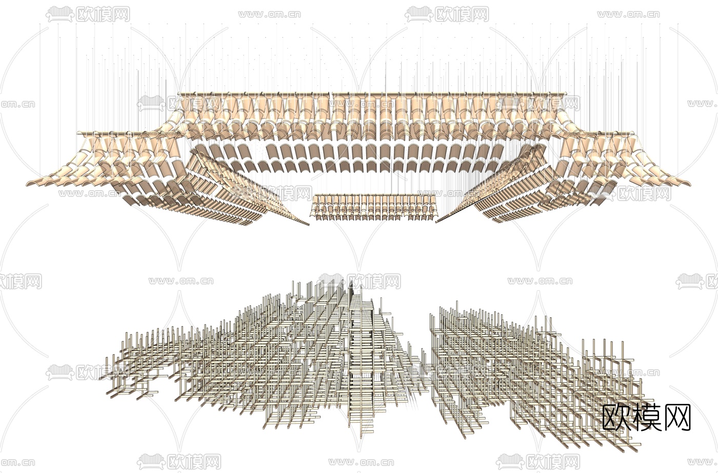 现代装饰吊灯su模型