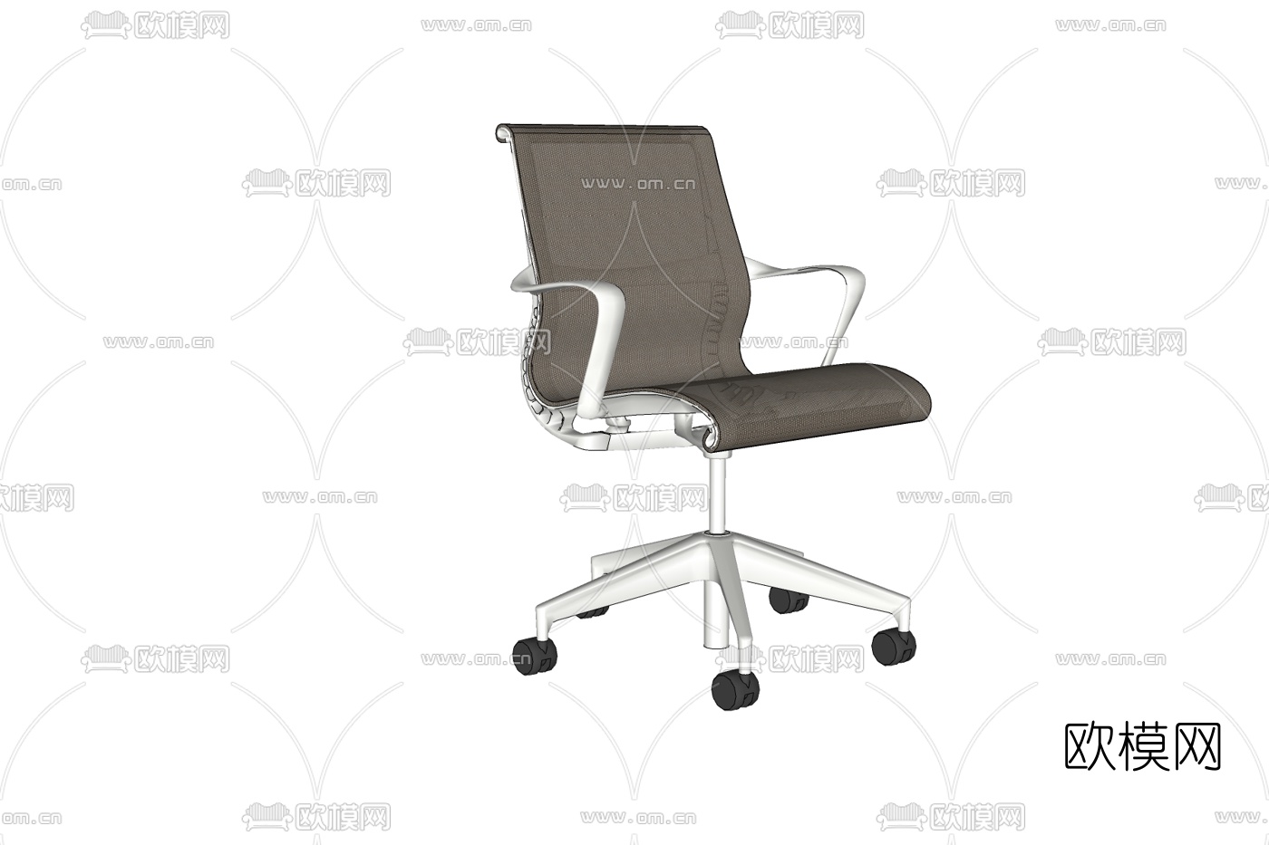 现代网布办公椅免费su模型下载