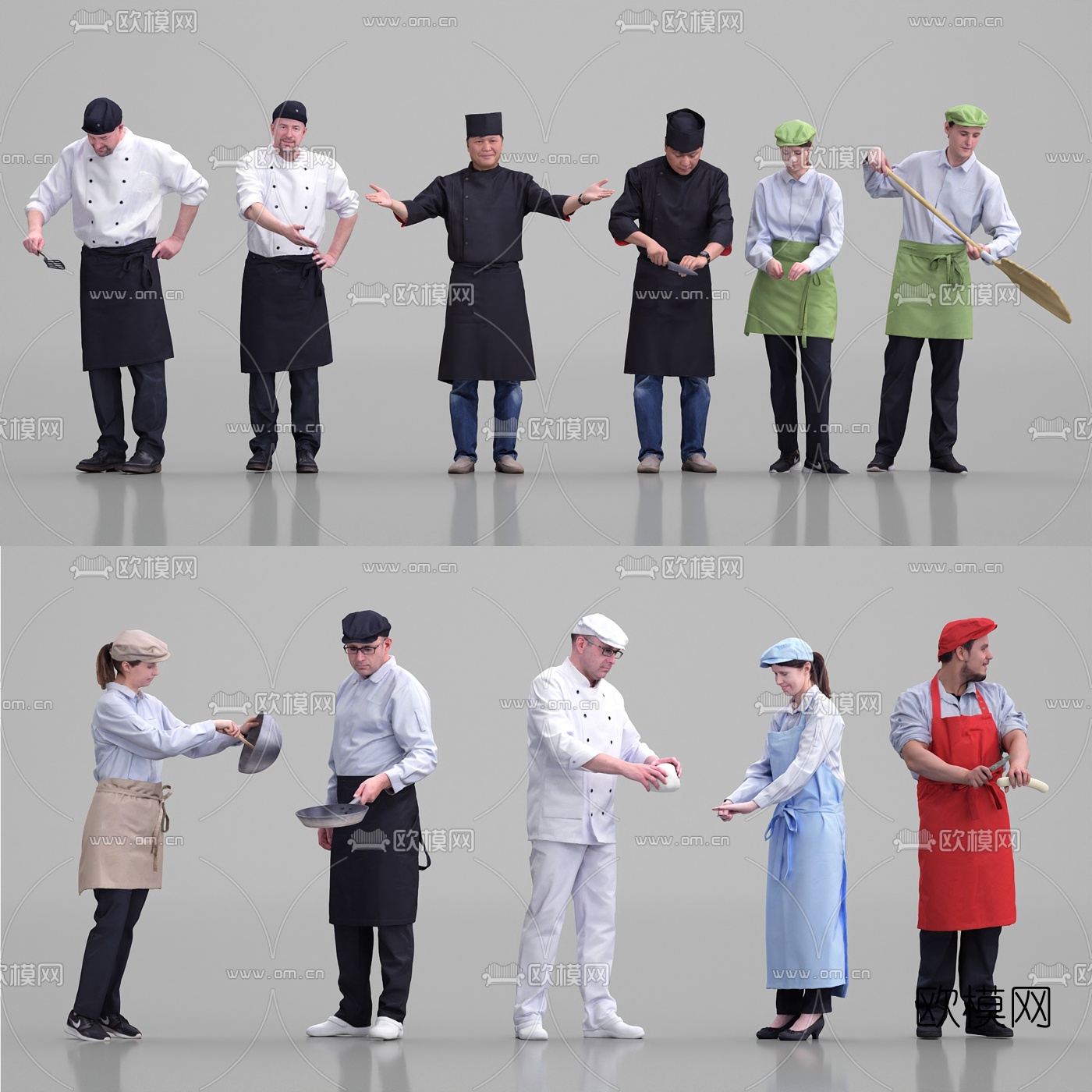 欧式厨师人物3d模型