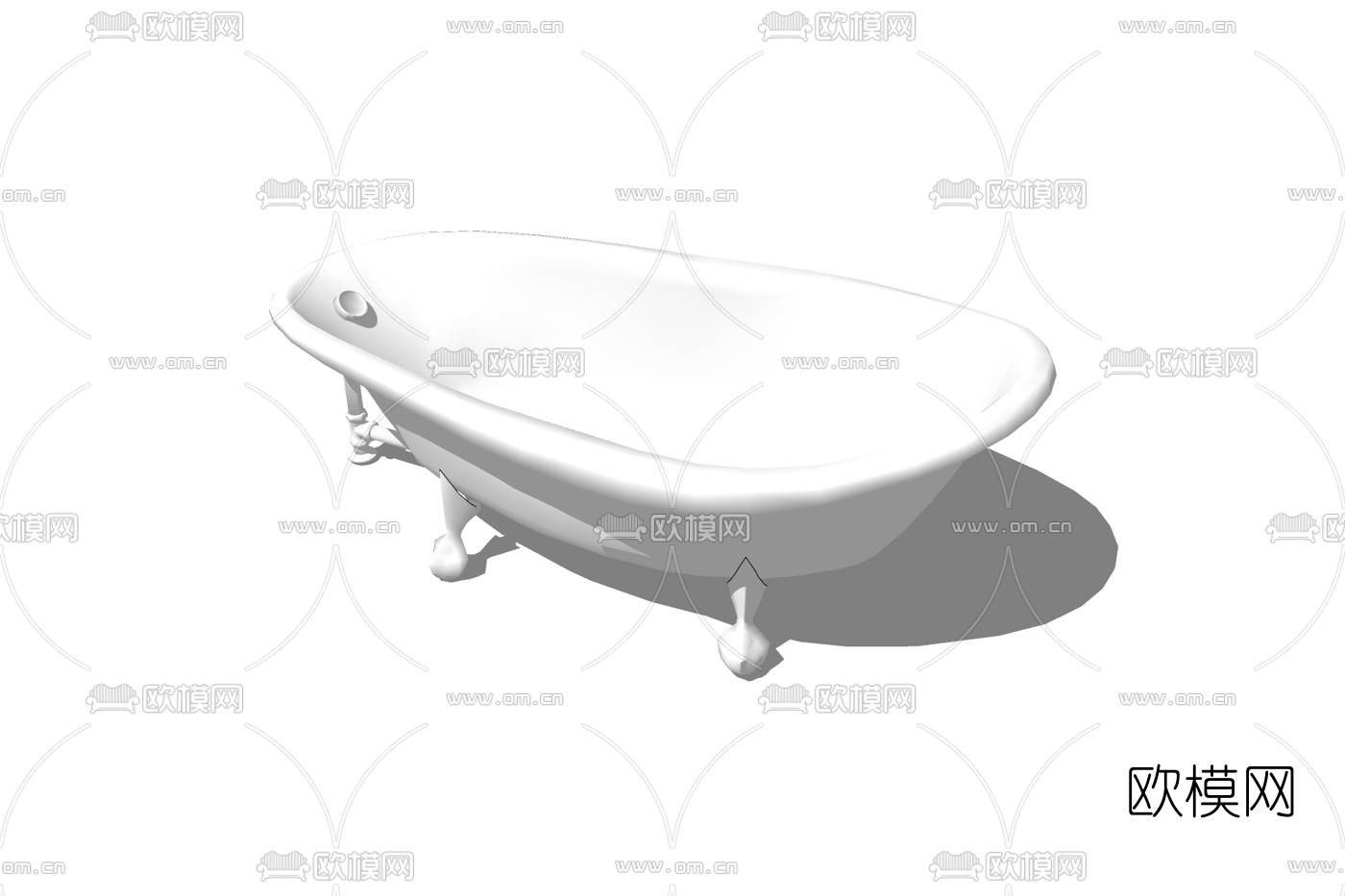 现代浴缸免费su模型下载