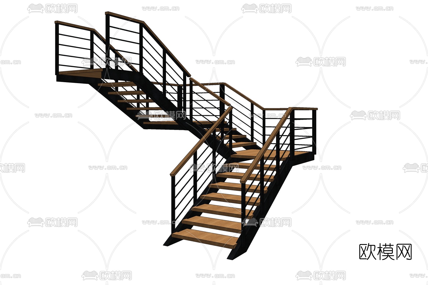 现代楼梯免费su模型下载