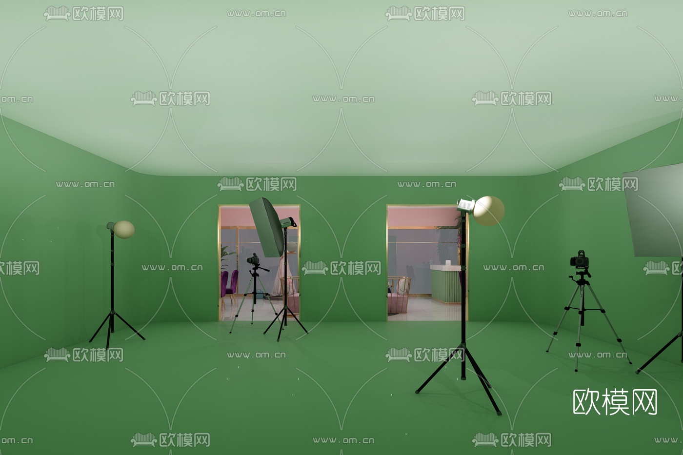 现代商场自拍照相馆免费3d模型