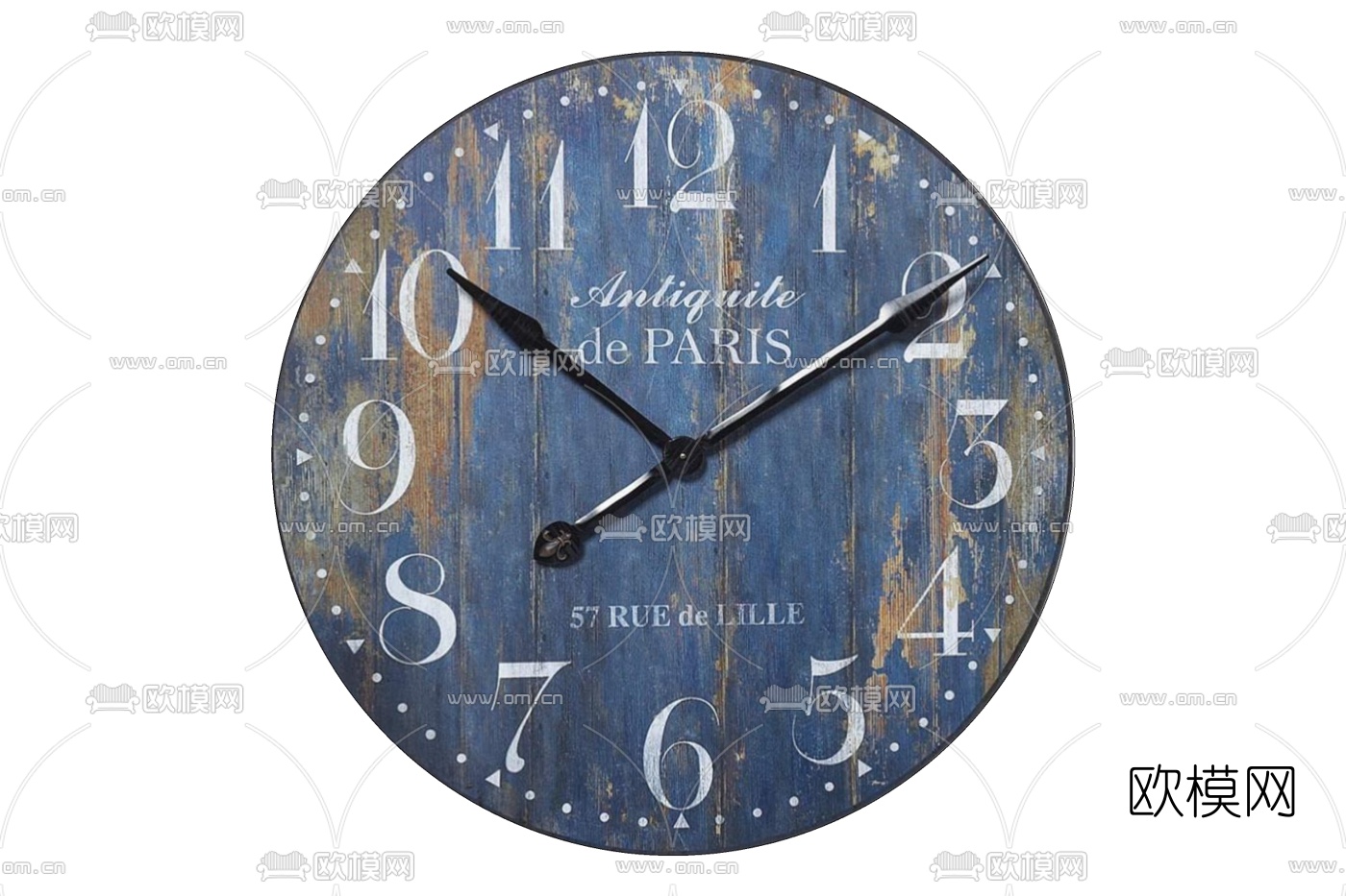 工业风实木挂钟免费su模型下载