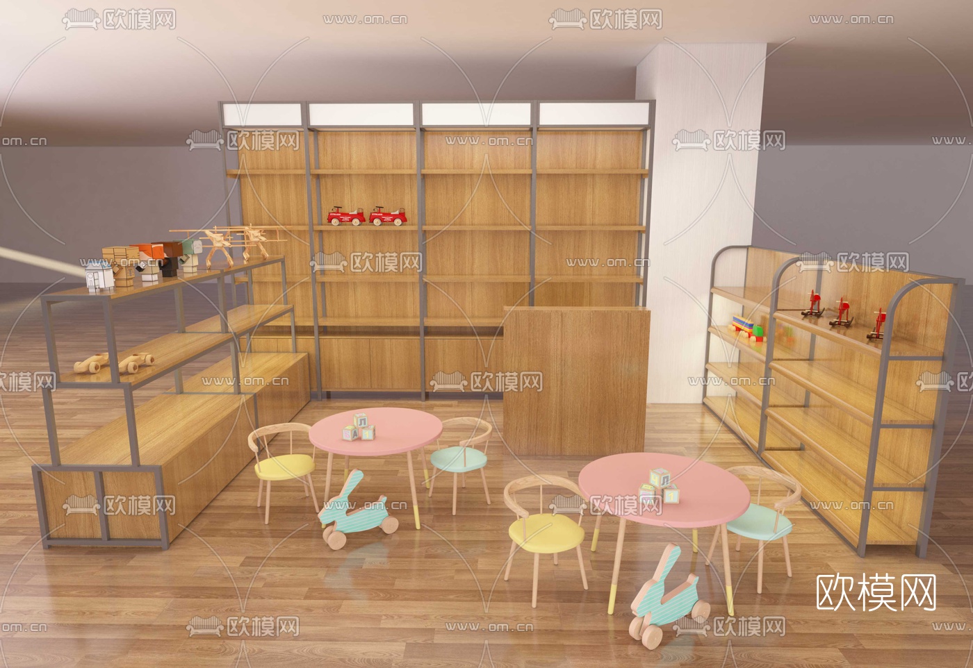 现代展示柜货架免费3d模型