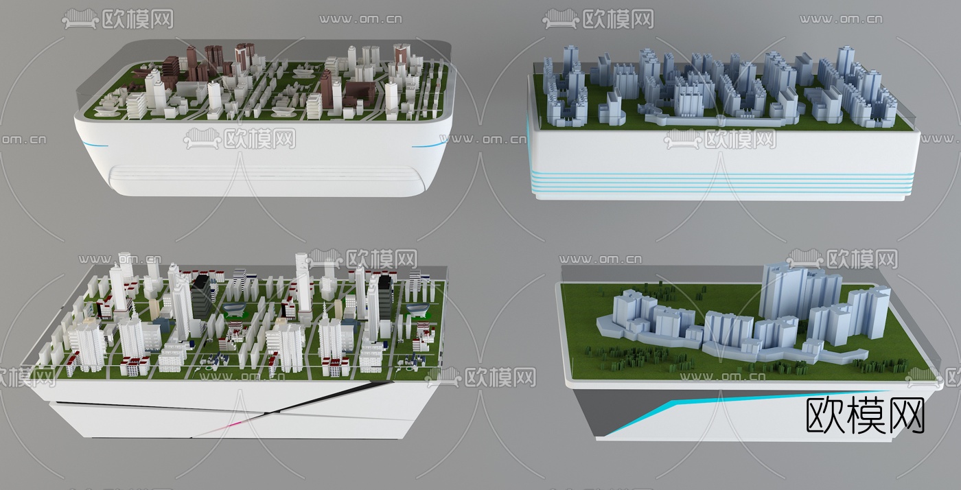 現代售樓處沙盤3d模型