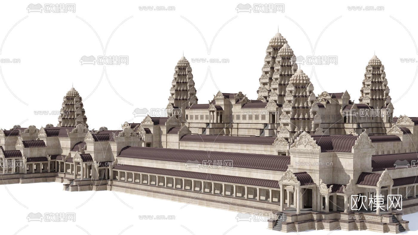 东南亚吴哥窟古建遗址3d模型下载（渲染图2）