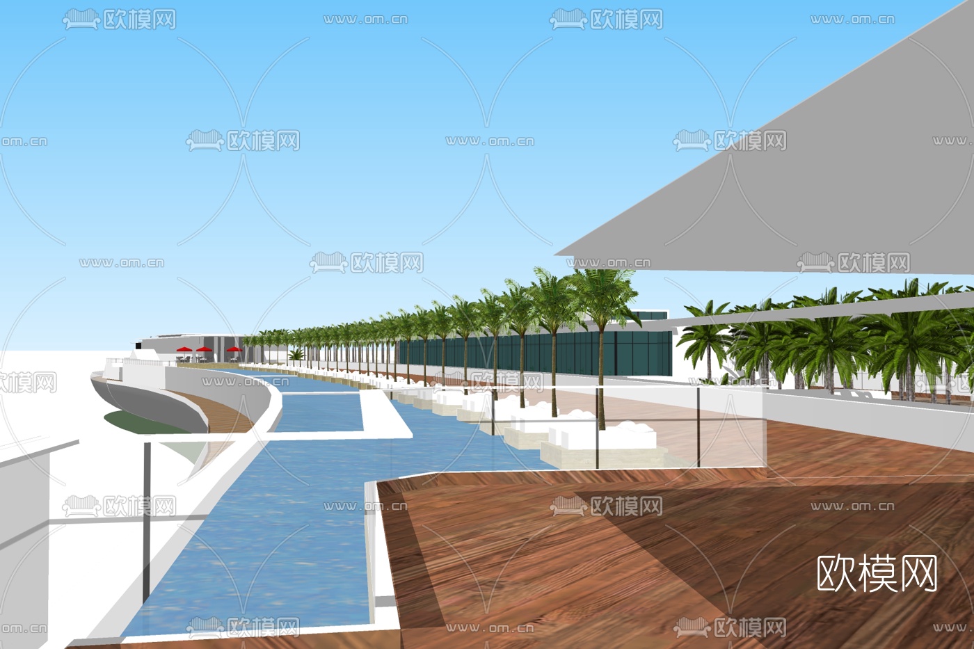 现代园林景观免费su模型下载