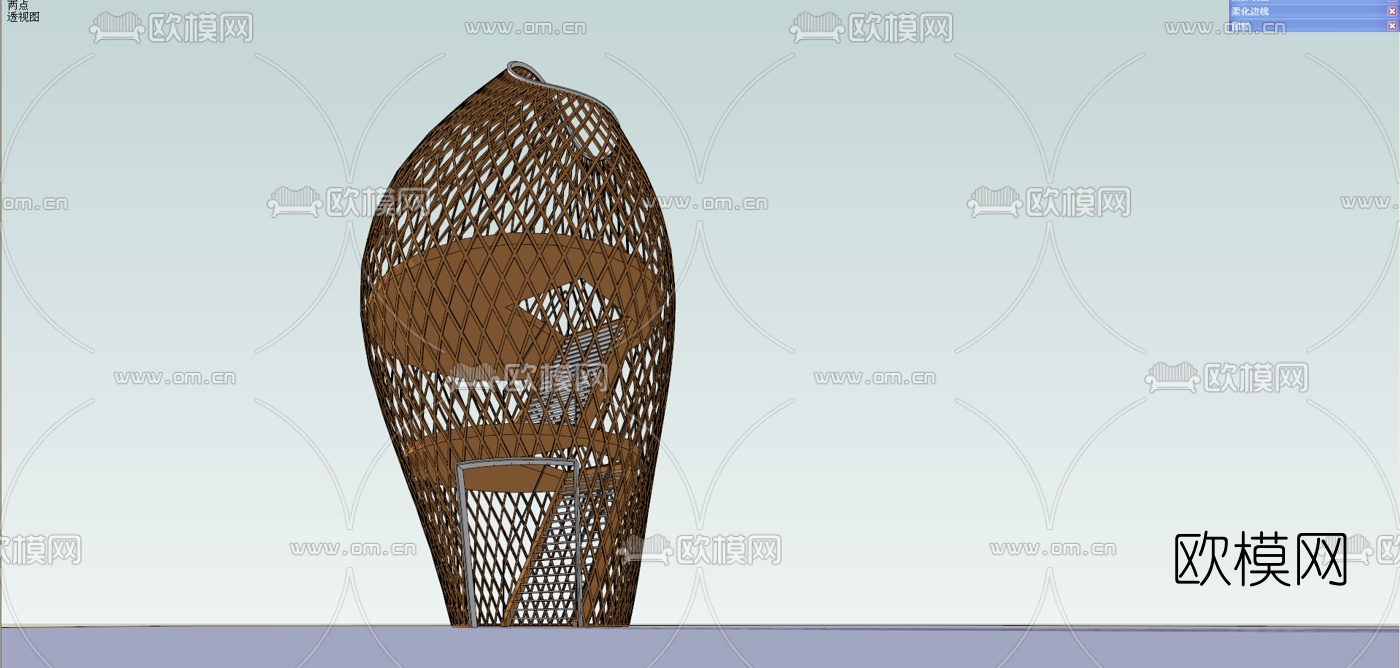 现代景观塔免费su模型下载