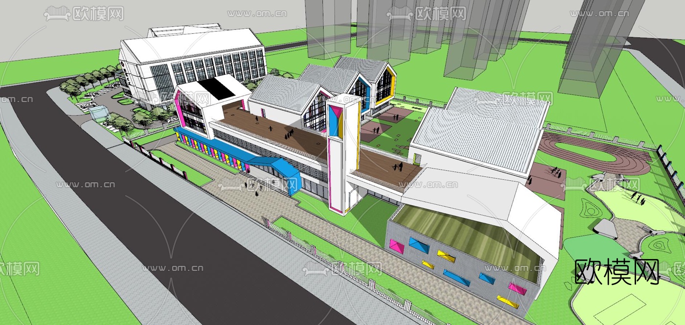 现代幼儿园su模型下载（渲染图7）
