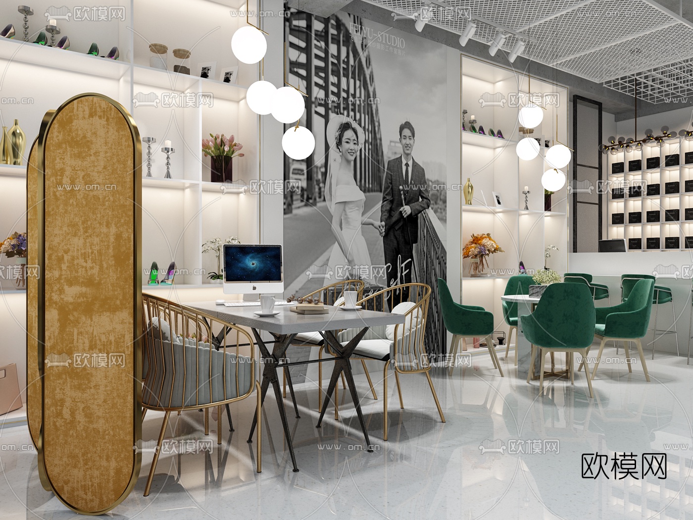 现代婚纱摄影工作室3d模型下载（渲染图3）