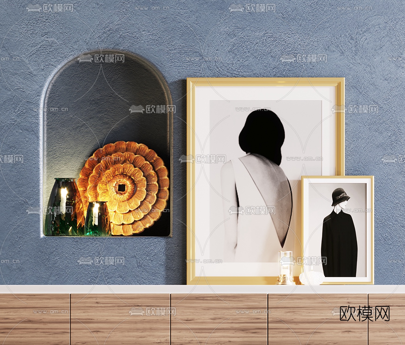 美式装饰画器皿摆件3d模型下载