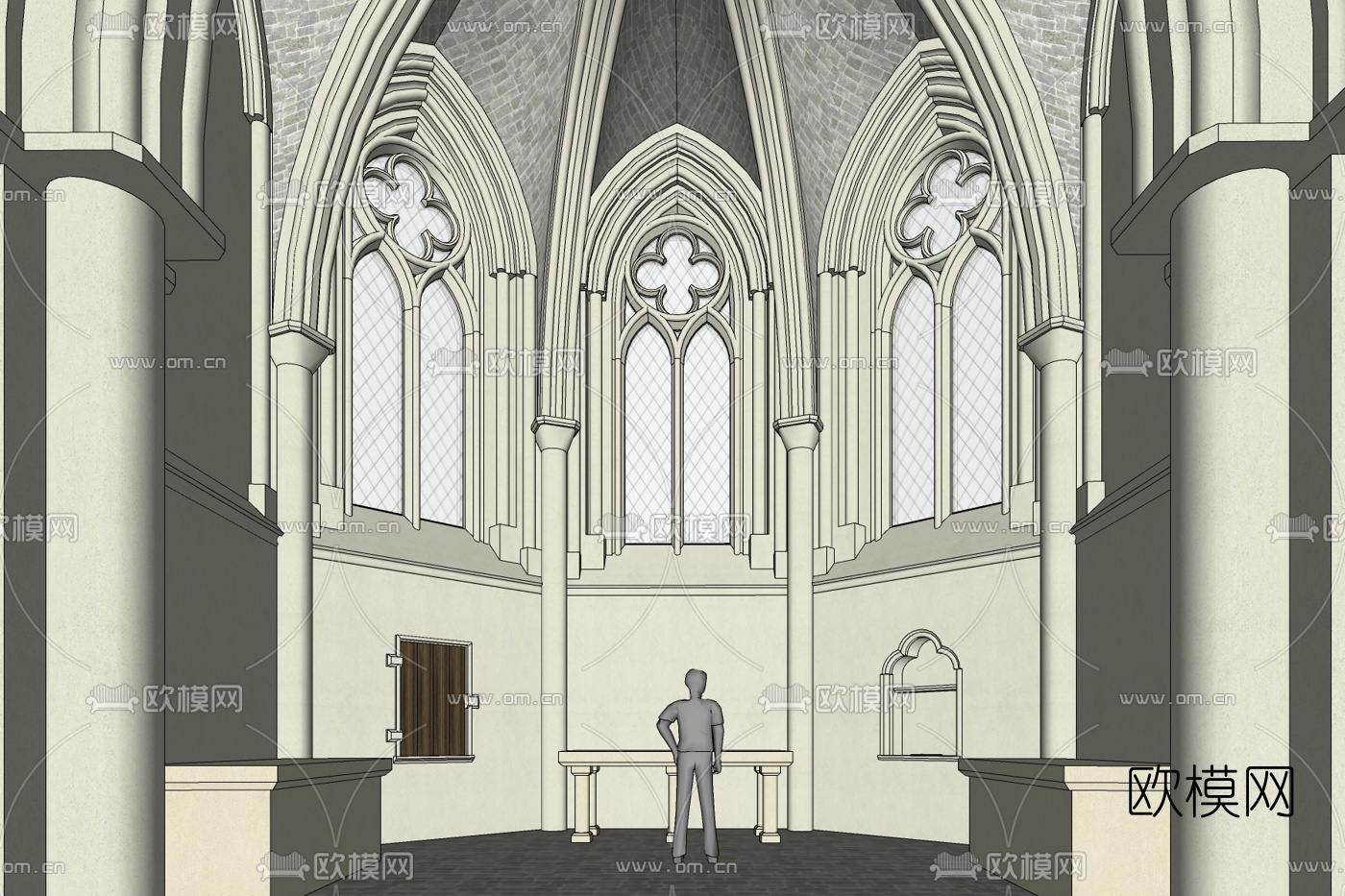 欧式教堂免费su模型下载
