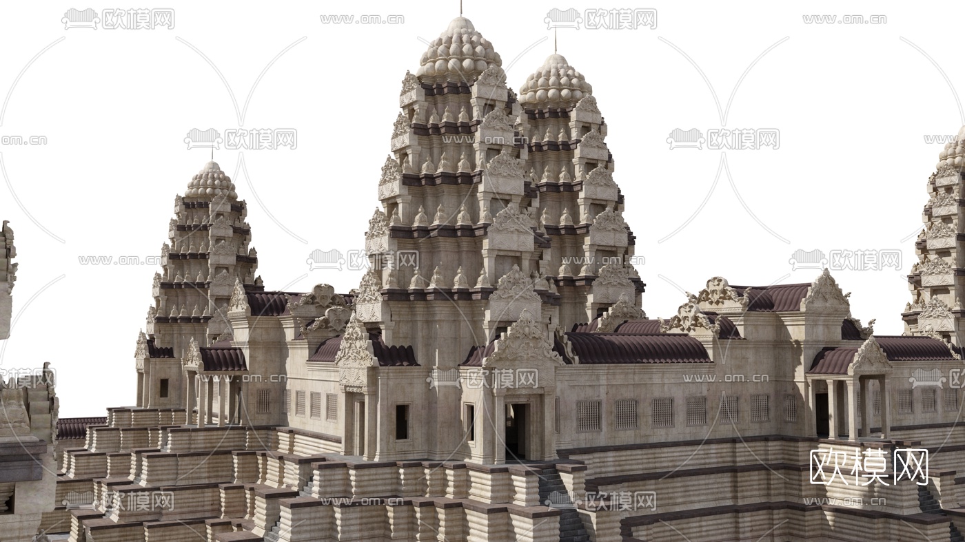 东南亚吴哥窟古建遗址3d模型下载（渲染图3）