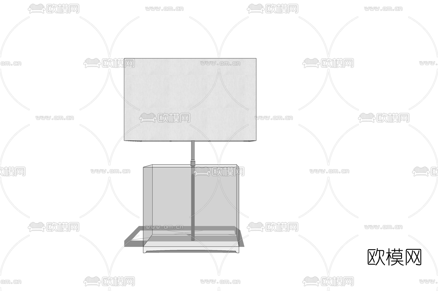现代玻璃台灯免费su模型下载